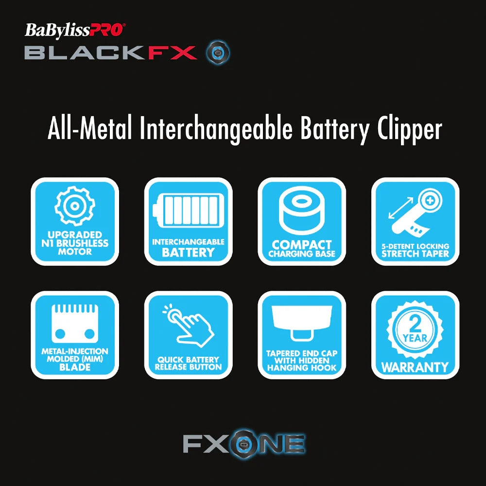 Tondeuse métallique à batterie interchangeable Système FXONE "FX899MB" - BlackFX