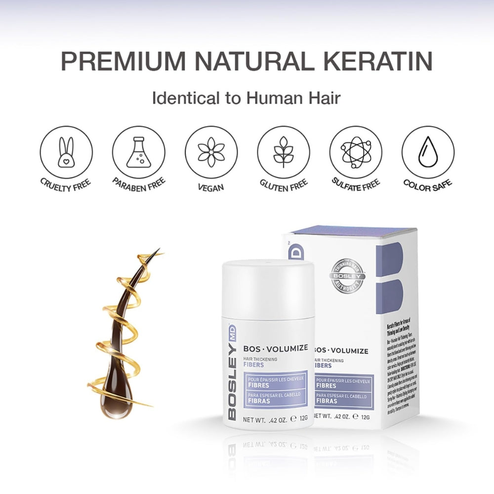 BosVolumize Hair Thickening Fiber (DARK BROWN) (12g/0.42oz)
