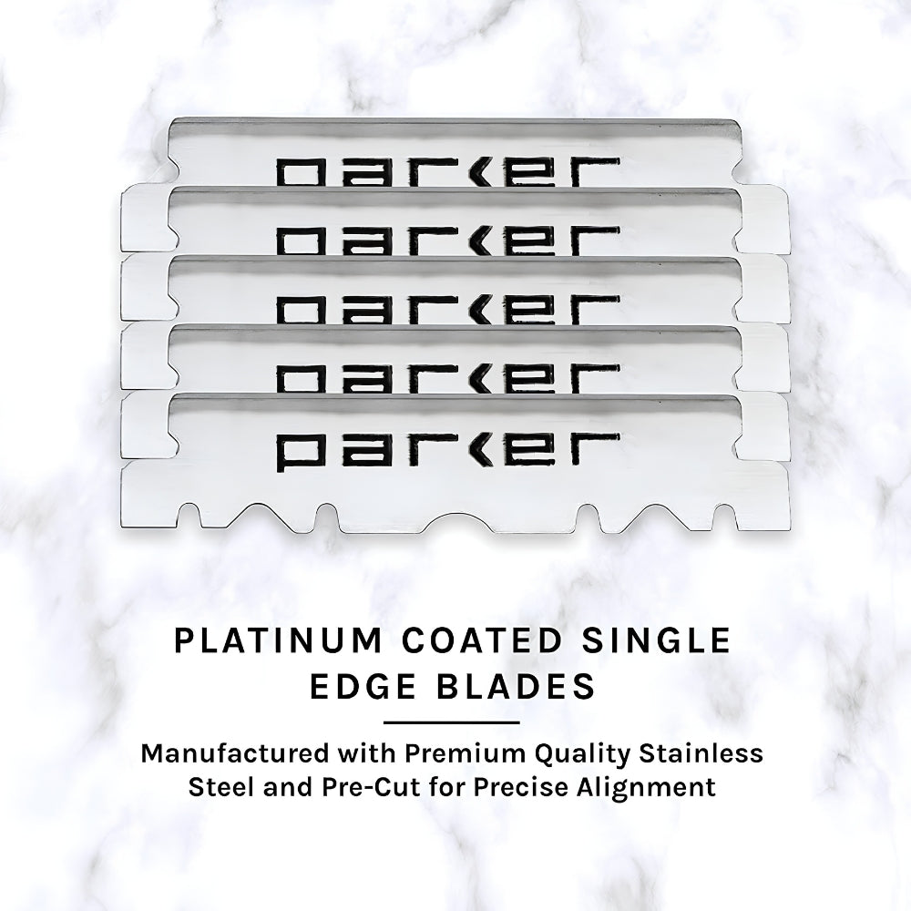 Demi-Lames pour rasoir de barbier "Premium Platinum" (100 Lames)