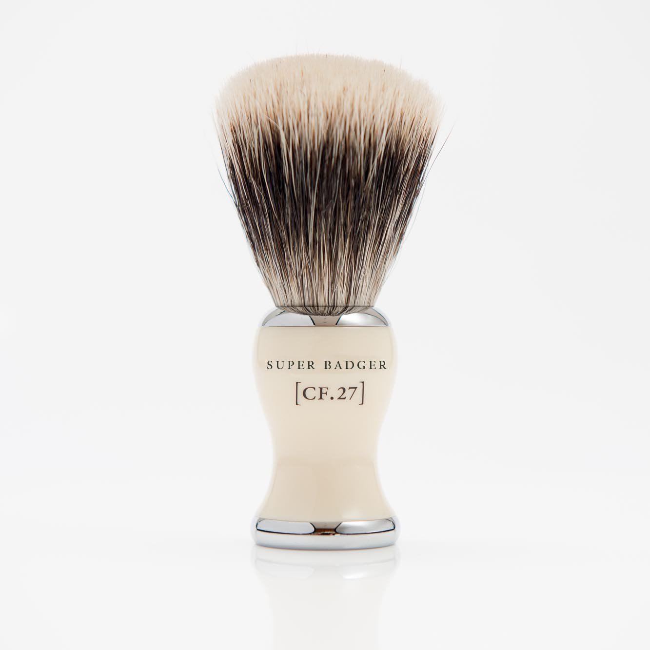 Blaireau en résine "Super Badger Shaving Brush" Ivoire - Grande taille (33mm/1.29")