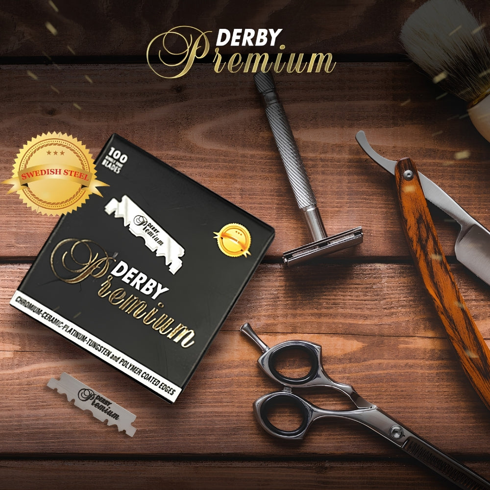 Derby Premium Single Edge Blades for Barber Razors (100 Blades)