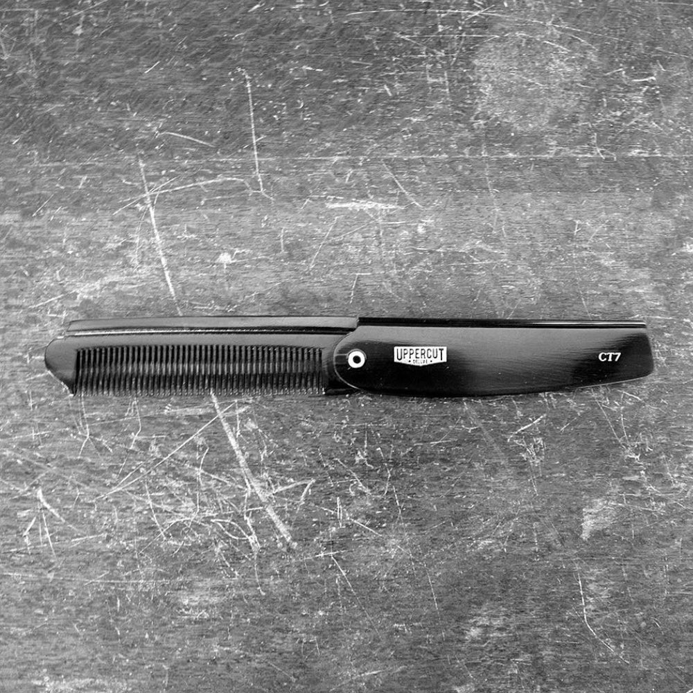 CT7 Peigne repliable style barbier - Tortoise (190mm/7,48")