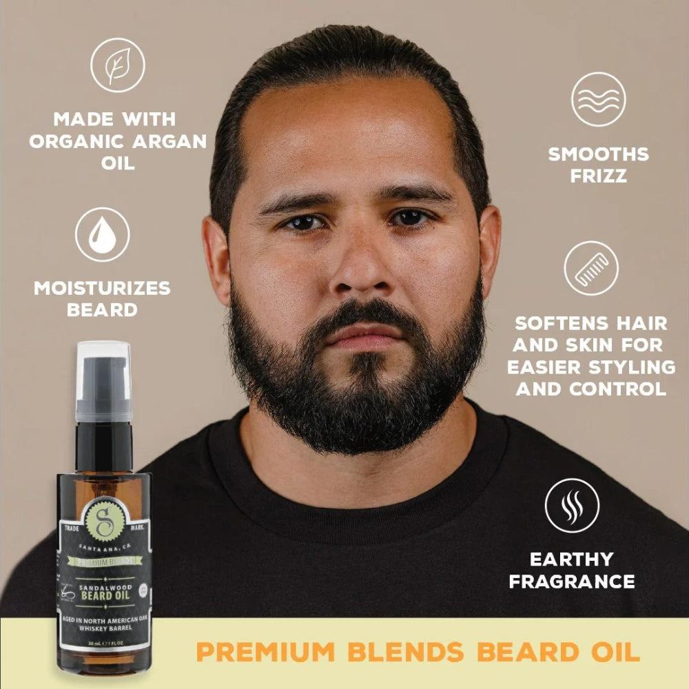 Huile à barbe "Premium Blends Beard Oil" - Bois de santal (30ml/1.0oz)