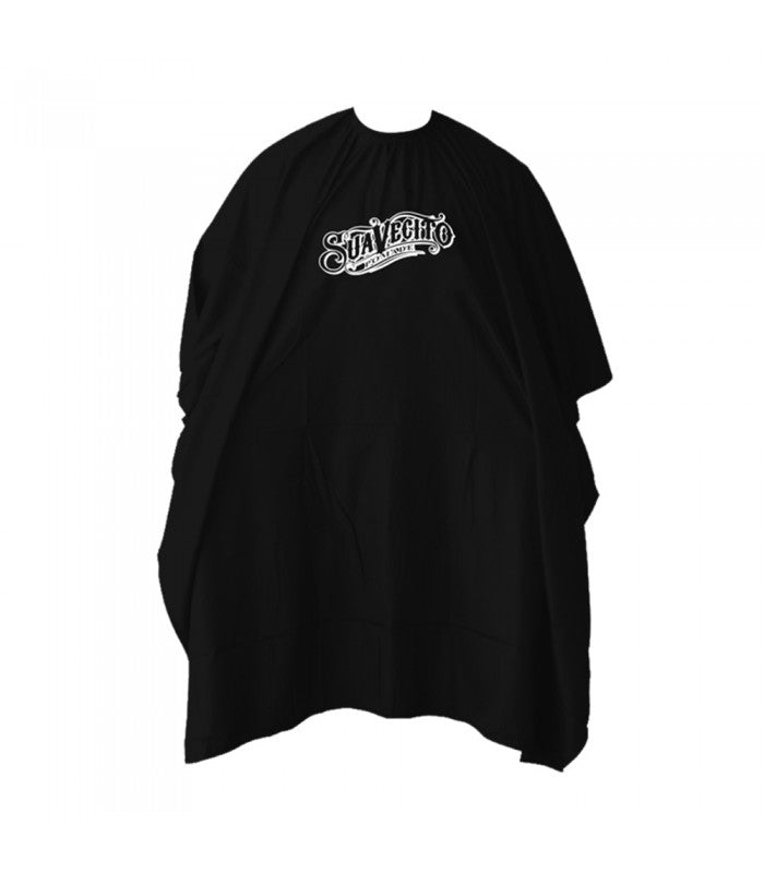 Cape de barbier "OG Script" extra longue avec crochet et cou élastique (140cm/55" x 160cm/63") - Noir