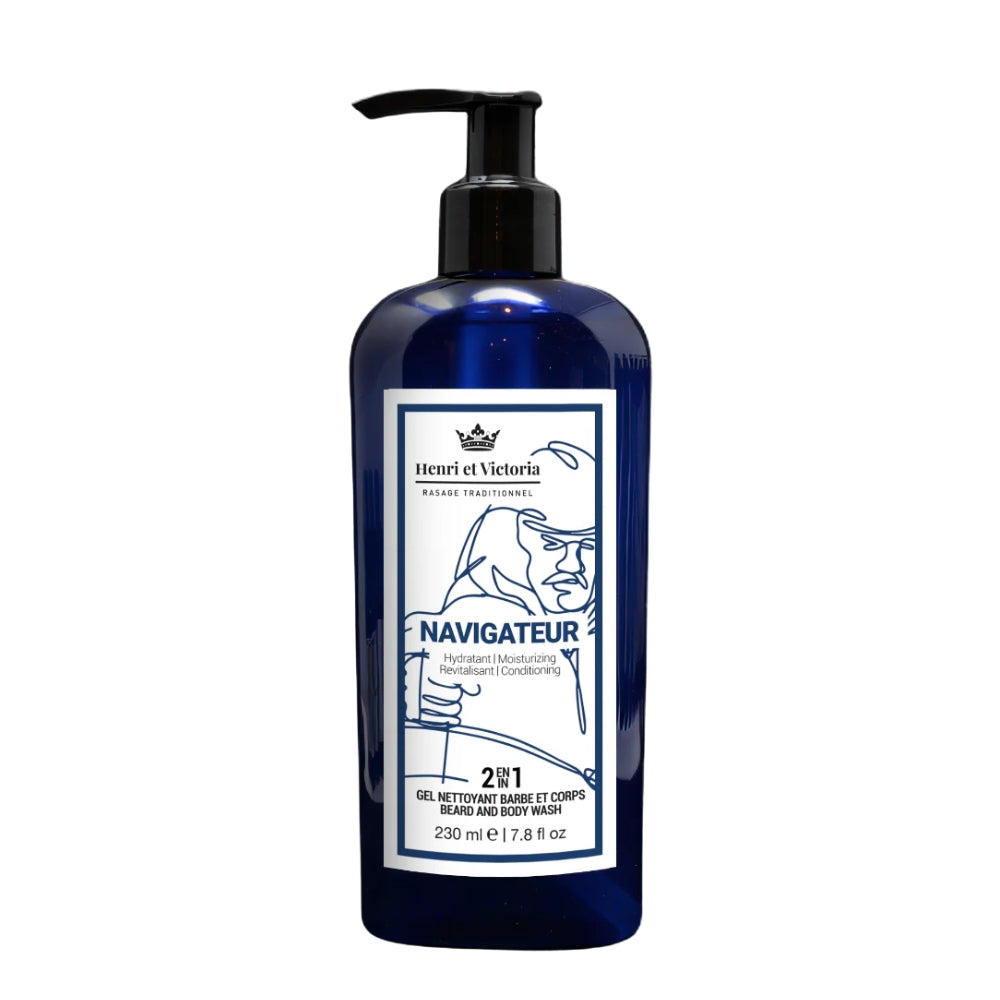 Gel nettoyant 2 en 1 barbe et corps hydratant et revitalisant "Navigateur" (230ml/7.8oz)
