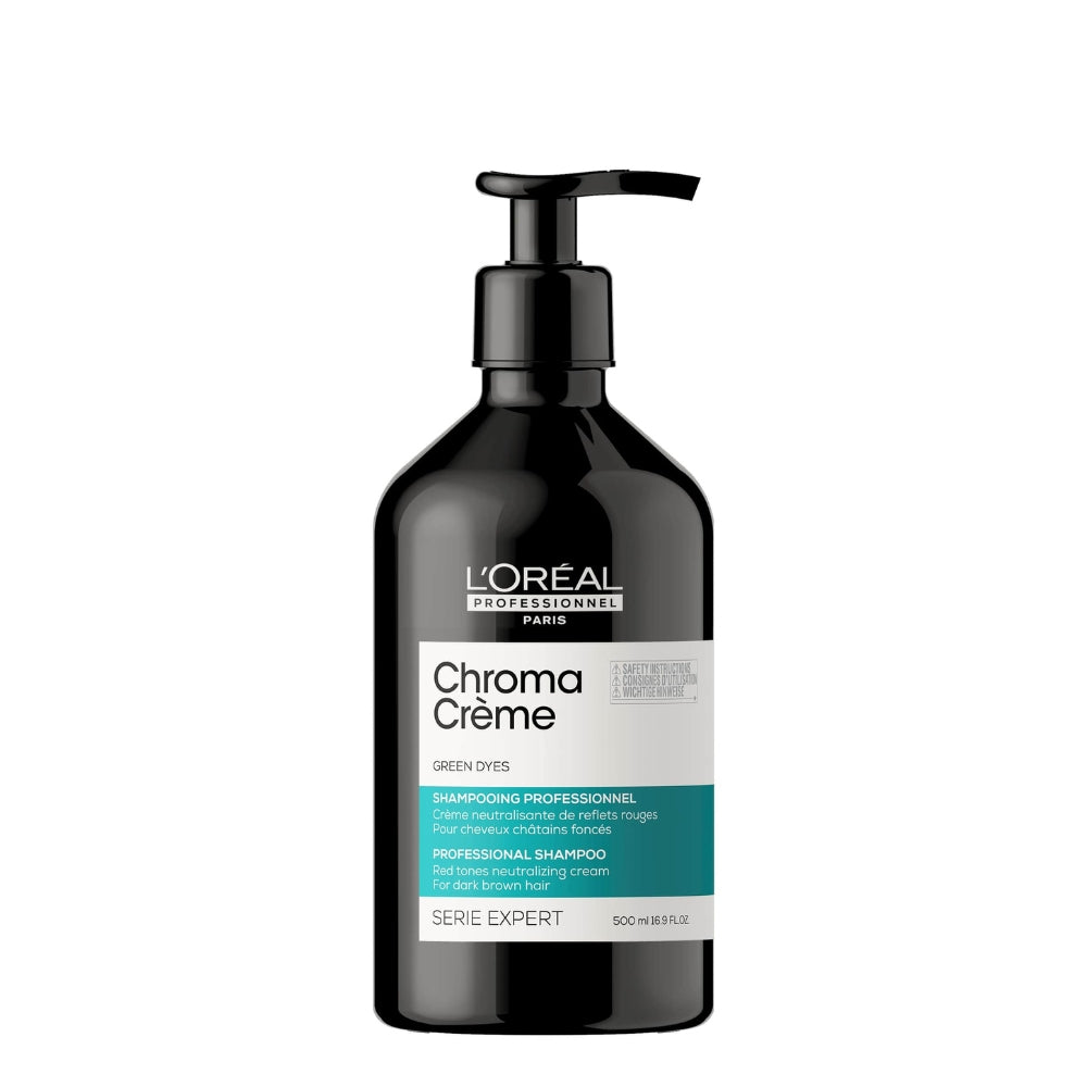 L'Oréal Professionnel - Shampoing neutralisant de reflets rouges "Chroma Crème Vert" - Pour cheveux Bruns