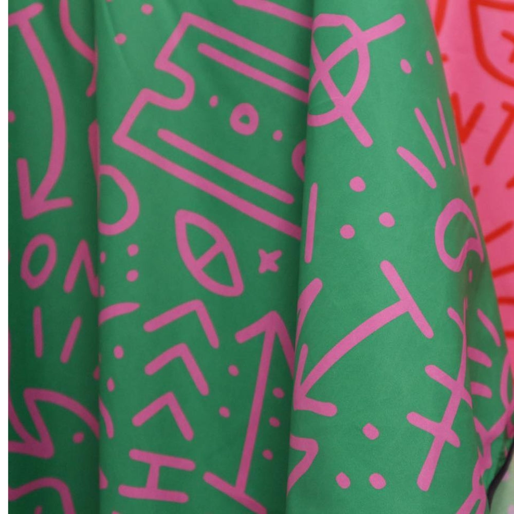 Cape Gang - Cape de barbier "Green Prison Style" col en lycra extensible et fermetures à boutons-pression (140cm/55" x 160cm/63") - Vert