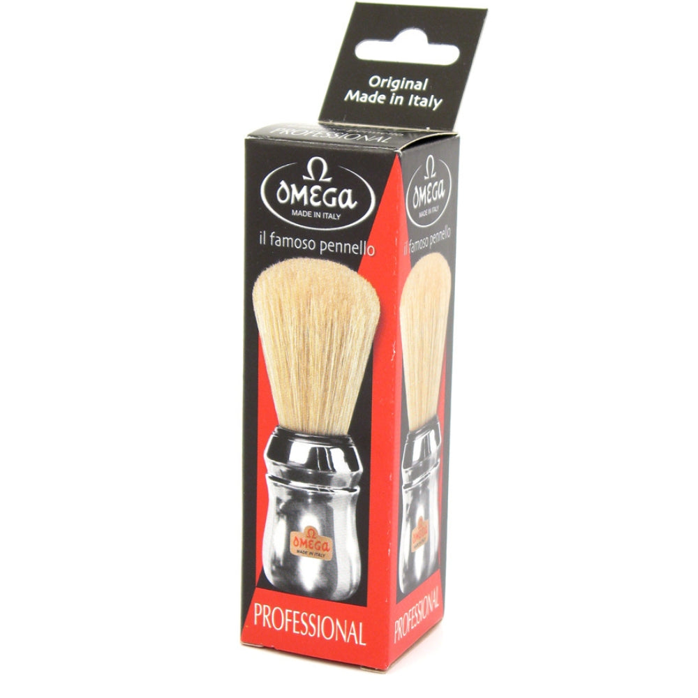 Blaireau professionnel pur soie de sanglier #10083 avec poigné en  ABS Argent - Large (26mm/1.02")