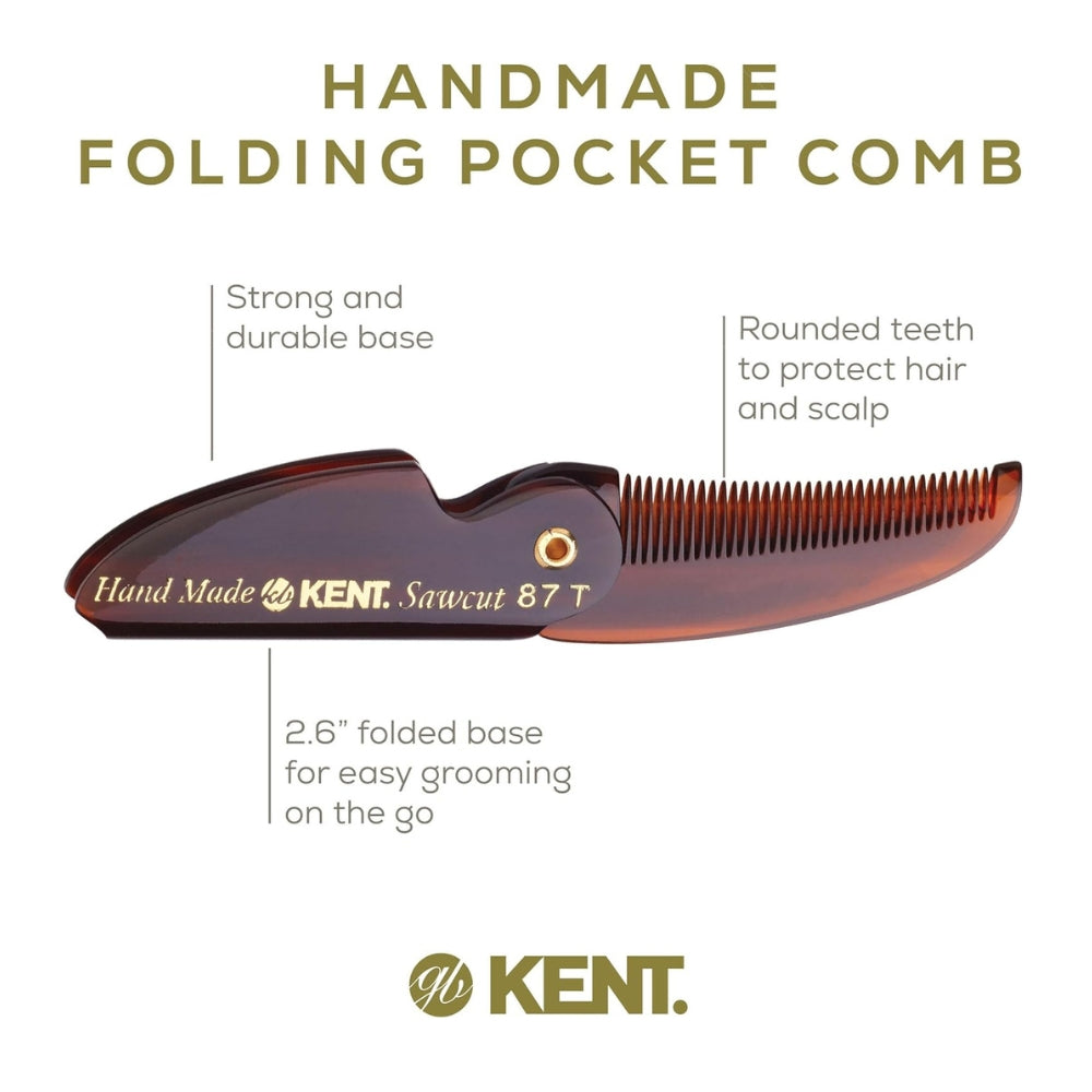 Peigne de poche pliant pour barbe et moustache (117mm/4.6") - 87T