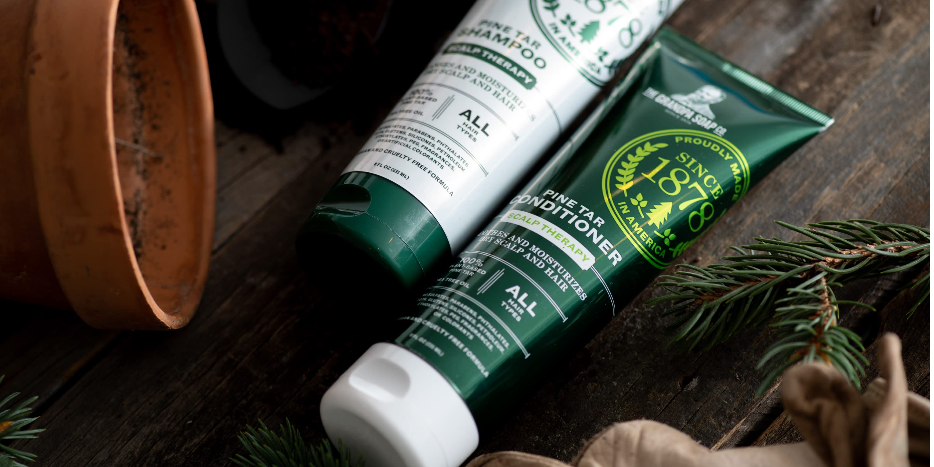 Revitalisant "Pine Tar Scalp Therapy" apaise et hydrate - Pour le cuir chevelu et les cheveux secs (235ml/8.0oz)