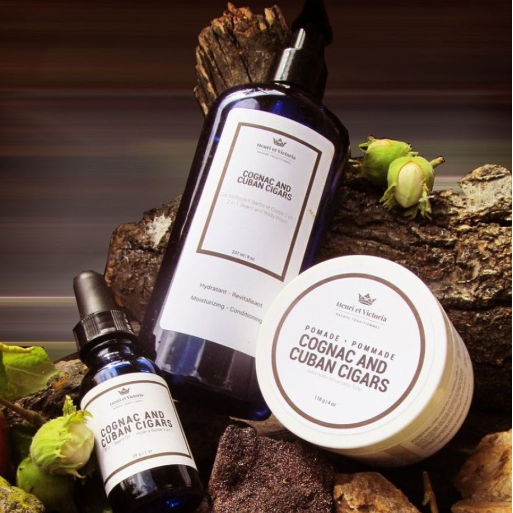 Gel nettoyant 2 en 1 barbe et corps "Cognac and Cuban Cigars" (228g/8.0oz)