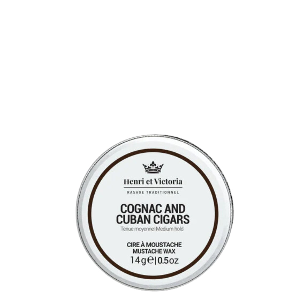 Cire à moustache "Cognac and Cuban Cigars" - Tenue moyenne (14g/0.5oz)