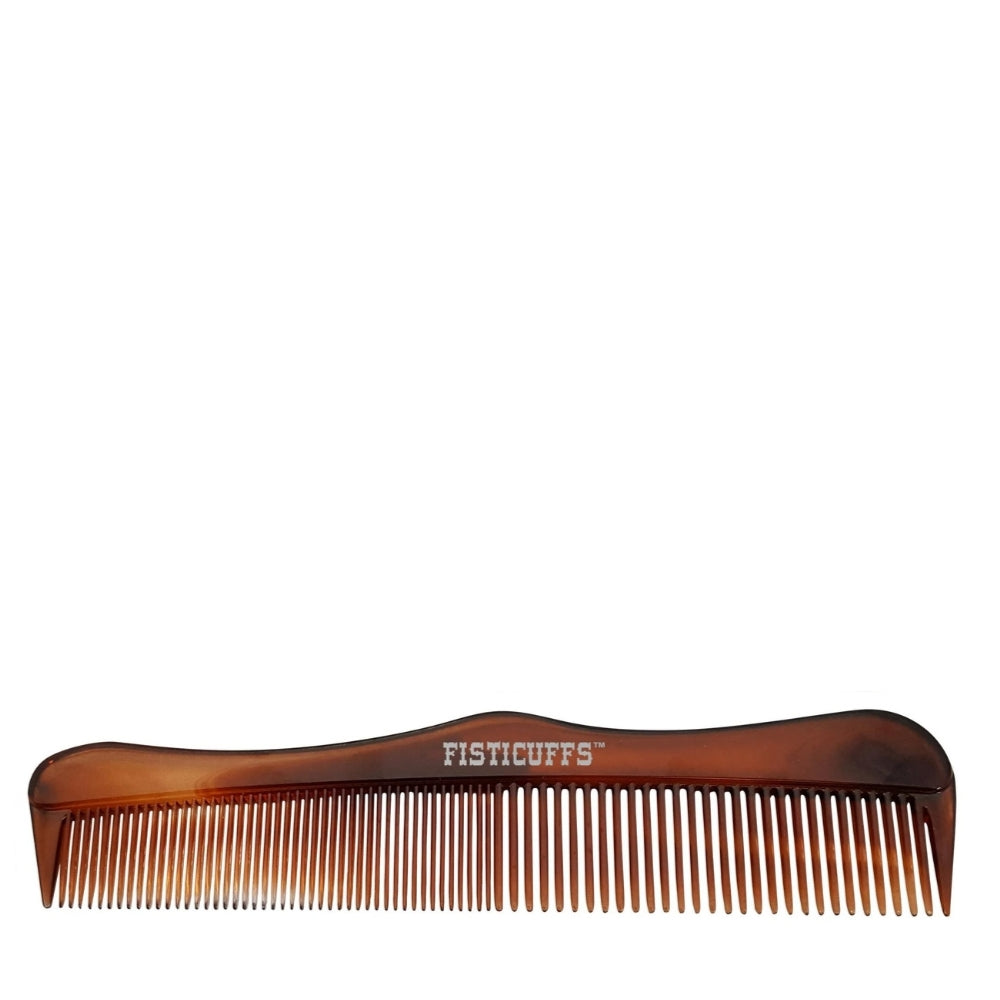 Peigne en acrylique à dents fines et larges - Fini écaille de tortue