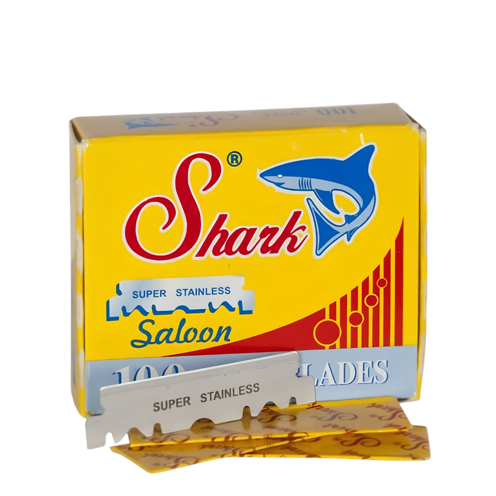 Demi-lame "Shark Super Stainless Half Blades" pour rasoir de barbier (100 lames)