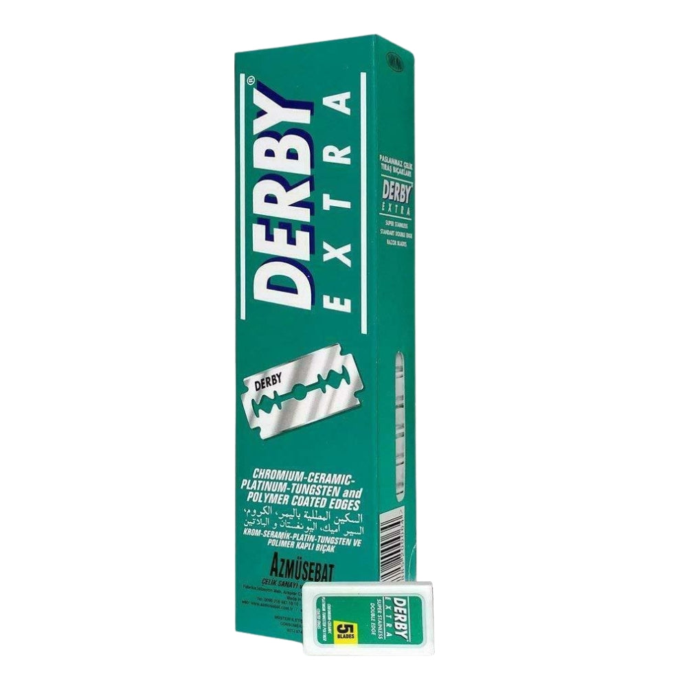Derby - 100 Lames de rasoir à double tranchant en acier inoxydable Extra (20 x 5 Lames)