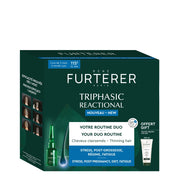 Cure antichute réactionnelle "Triphasic Reactional" ampoules + shampoing épaississant - Stress, post-grossesse, régime, fatigue (12x5.0ml/0.16oz, 200ml/6.7oz)