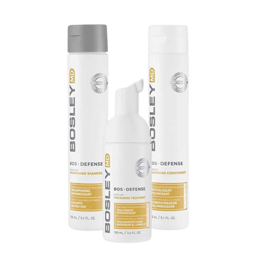 Trio de départ volumisant "BosDefense" shampoing, revitalisant et traitement - Pour cheveux normaux à fins (2x150ml/5.1oz, 100ml/6.8oz)